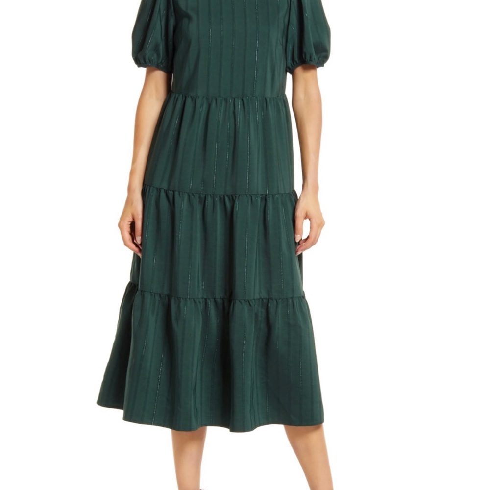 Treasure & Bond Forest Green Midi Dress